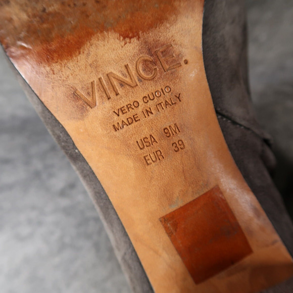 Vince Shoes Womens 9 Booties Fashion Suede Blakely Block Heel Classic Ankle Boot - Picture 14 of 15